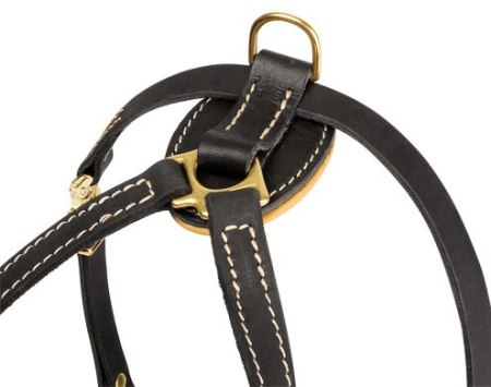 Nappa leather padded royal dog harness