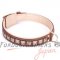 大型犬用首輪　素敵なスタッズの装飾付き　本革製　40mm