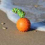 ひも付き天然ゴム製ボール (7 cm)