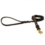 スタッズ付き犬用本革リード