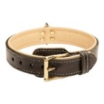 ナパレザーのパッド付き犬用首輪