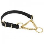 犬用本革製ハーフチョークカラー