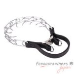 本革製ハンドル付きスパイク首輪