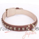 大型犬　首輪　かわいいデザイン　本革製