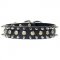 三連のスパイク・玉スタッズ付き首輪