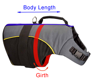 sizing chart for dog nylon vest