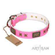 ‘Tender Pink’ FDT Artisanデザインのデコ革首輪 ‘Tender Pink’ FDT Artisanデザインのデコ革首輪
