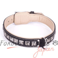 大型犬用首輪 革製 おしゃれなデザイン 40 mm 大型犬用首輪 革製 おしゃれなデザイン 40 mm