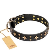 ‘A La Mode’ FDT Artisan スタッズ付 革製 犬用首輪【黒】 ‘A La Mode’ FDT Artisan スタッズ付 革製 犬用首輪【黒】