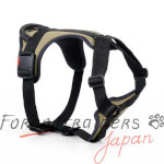 ハンドル付き犬用ハーネス　ナイロン製　柔らかい胸のプレートとワンタッチバックル付き カーキー色