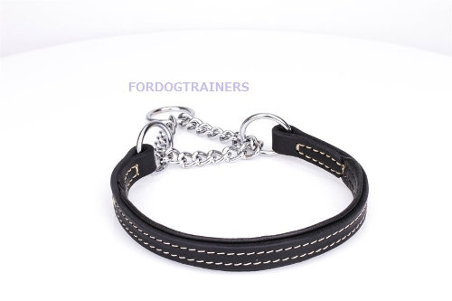 ドッグ　ハーフチョーカー　黒染め裏地付　25mm