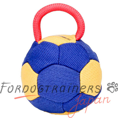 犬　噛む　タグ　フレンチリネン　ハンドル付きサッカーボール！